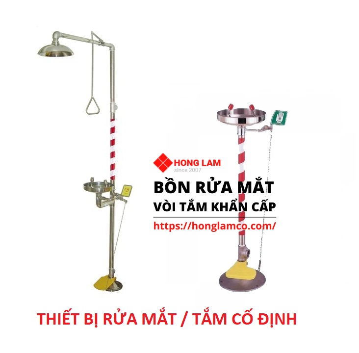 Nên dùng bồn rửa mắt khẩn cấp gắn tường hay vòi tắm khẩn cấp?